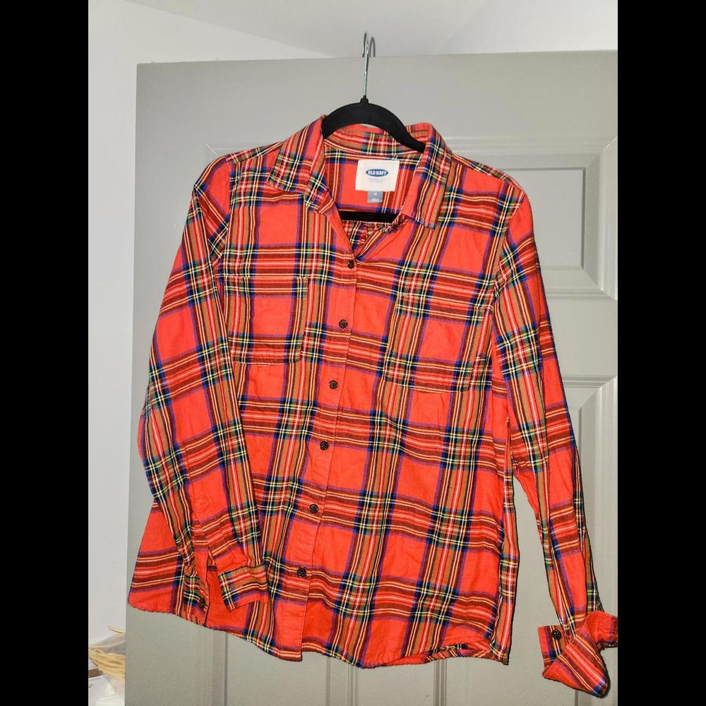 OLD NAVY, Size M, red flannel button up
